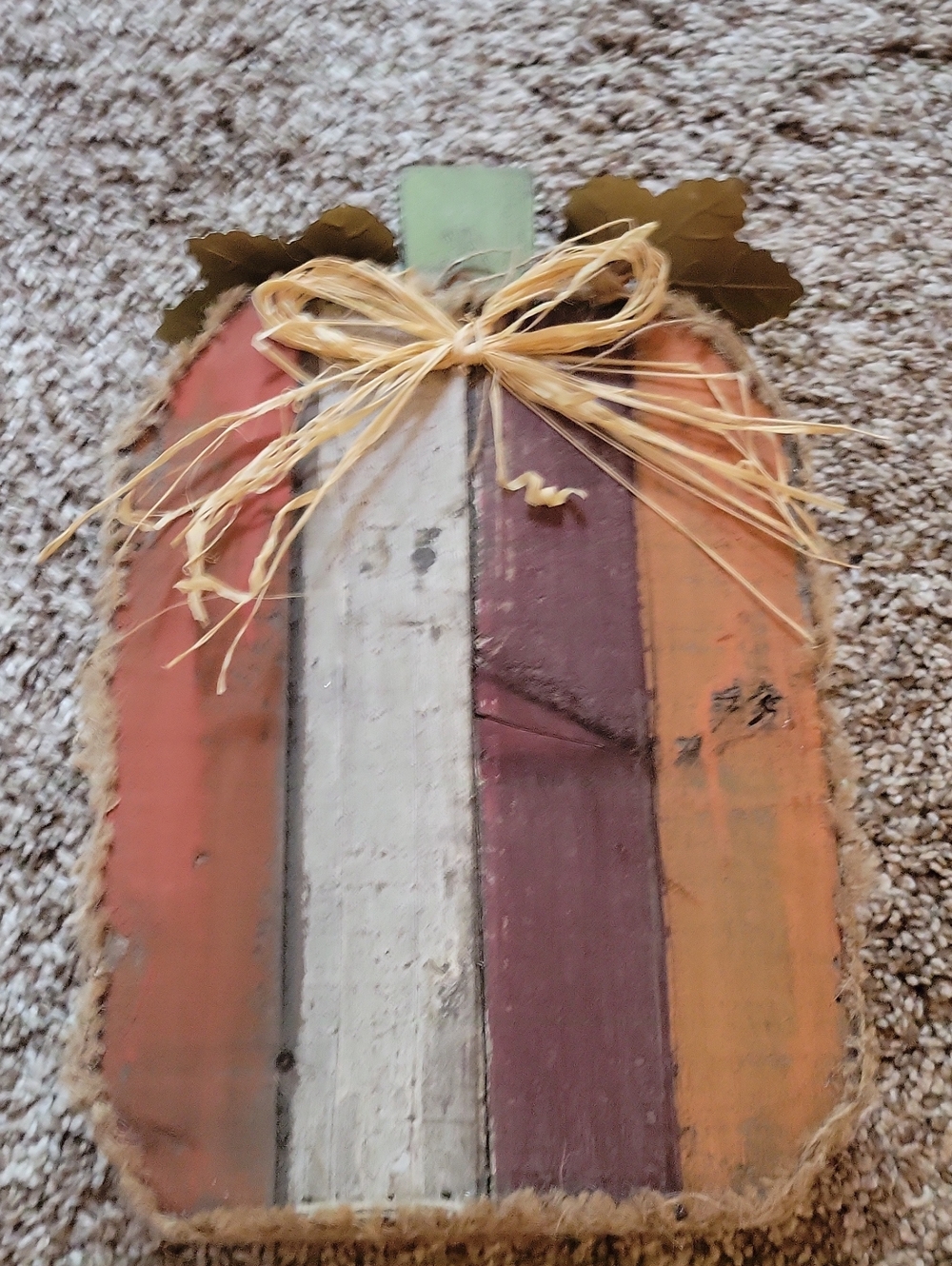 Rustic Wooden Pumpkin Fall Decor - Multicolor